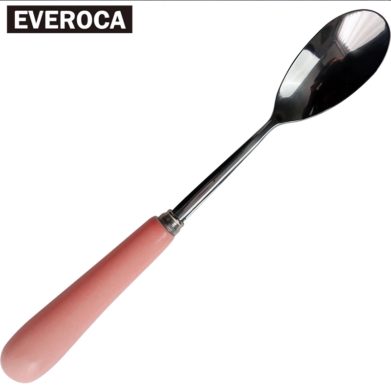 

Stainless steel ceramic fruit fork set coffee creative cute cake fork dessert fork