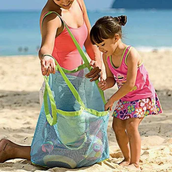 

Children Sand Protable Mesh Bag Kids Beach Toys Clothes Towel Bag Baby Toy Storage Sundries Bags Women Cosmetic Makeup Bags