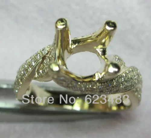 

Round Cut 8mm SOLID 14kt Yellow GOLD SEMI MOUNT RING