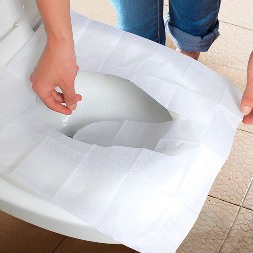 10 шт. Monouso сиденье для унитаза коврики Copertura Portatile Cassetta Di Sicurezza Impermeabile Sedile унитаз набор накалки на сиденье унитаза