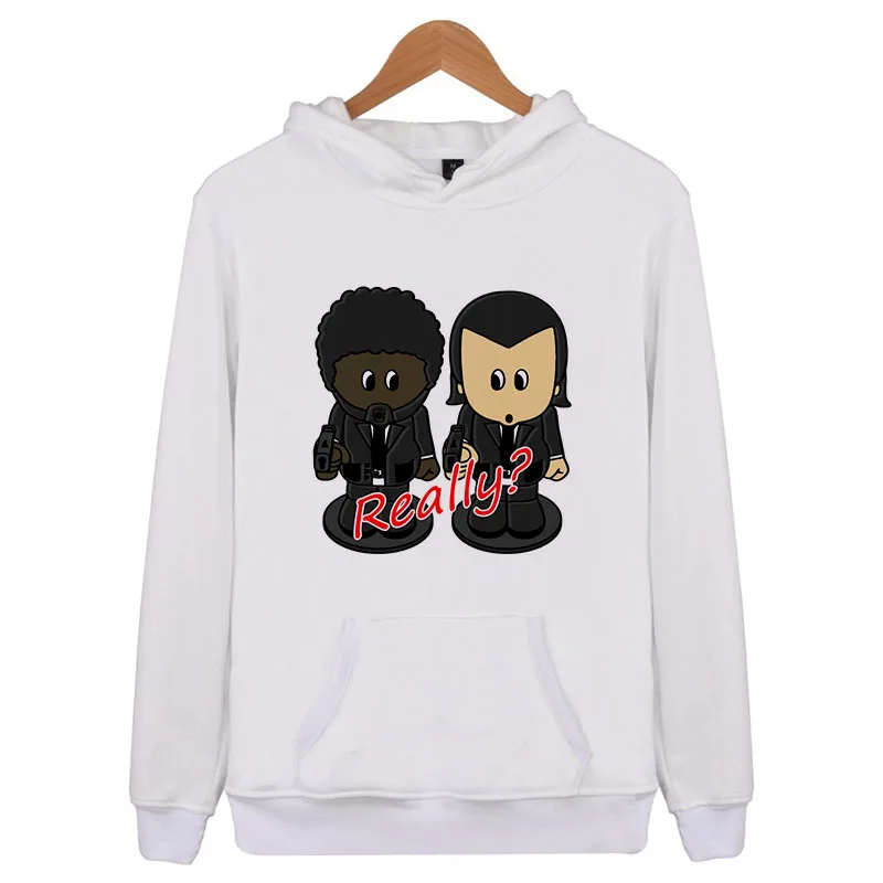 pulp fiction 2018 New  Print Black Sweatshirt Men Hoodies Fashion Solid Hoody Men Pullover Men's male X4418