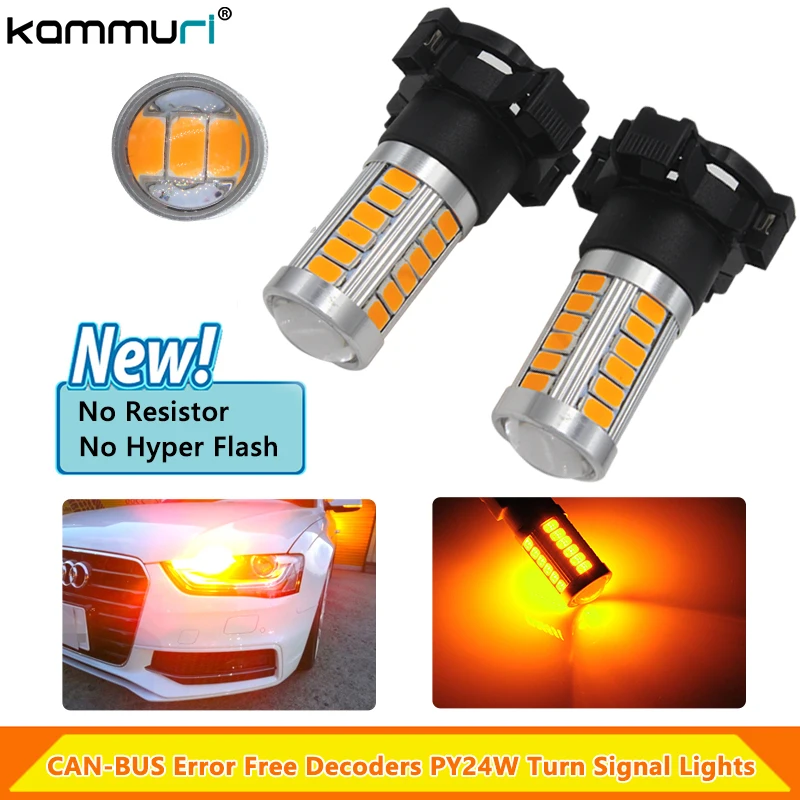 

KAMMURI Amber CAN-bus PY24W 5200s LED Bulb Front Turn Signal Lights For BMW E90 E91 E92 E93 328i 335i M3 X5 E70 X6 E71 F10 F07