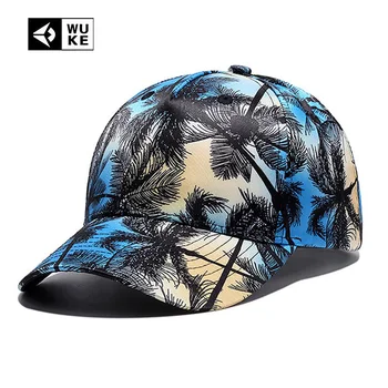 

2017 New Arrivals Sky Blue Gorra De Beisbol Male Female Baseball Caps Bone 6 Panel 3D Coconut Trees Hat Dropshipping Wholesale