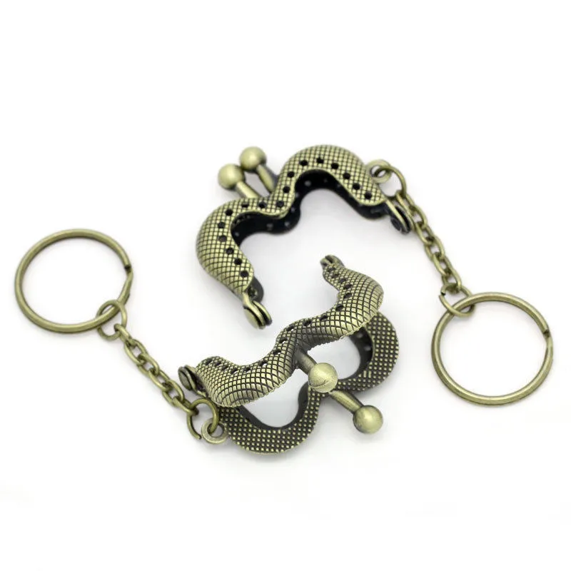 

25Pcs Bronze Tone Metal M Shape Clutch Frame Kiss Clasps Lock Purse Handbag Handle Key Ring 4.5cm