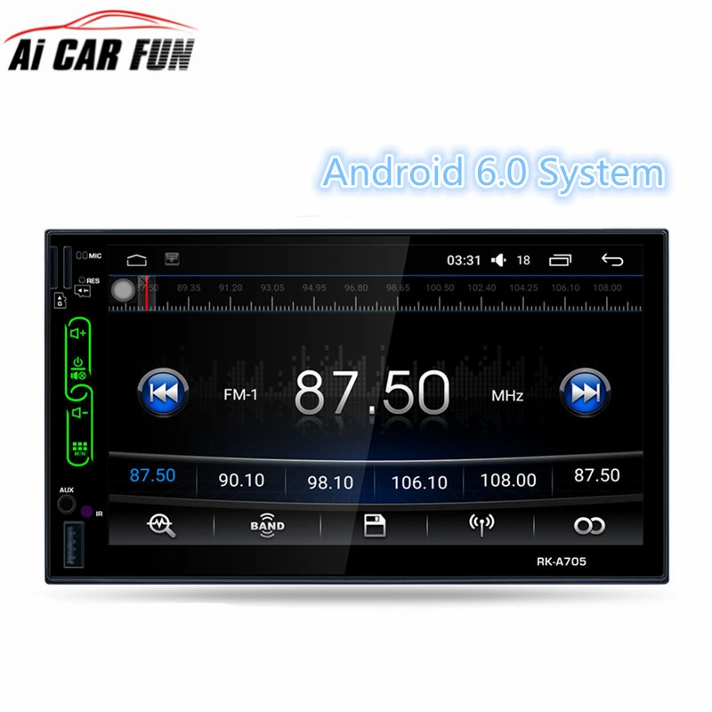 

2017 7" FHD Capacitive Touch Screen 2 din android 6.0 Car Radio Media MP5 Player Built-in Wifi GPS RK-A705 with rear view camera