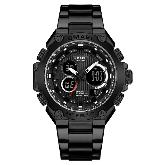 Кварцевые часы для мужчин Топ бренд SMAEL часы для мужчин механические мужские s автоматические армейские часы 1363 водонепроницаемые кварцевые наручные часы с календарем - Цвет: black