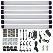 Шкаф барный светильник комплект жесткий светодиодный светильник с диммером переключатель для под счетчик мебель освещение кухонного шкафа бар(6 панелей