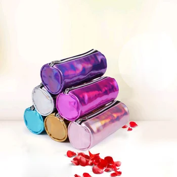 

1PC Laser Cosmetic Bag Hologram Metallic Color Make up Pouch Girls Pen Pencil Case holographic Organizer Makeup Bag