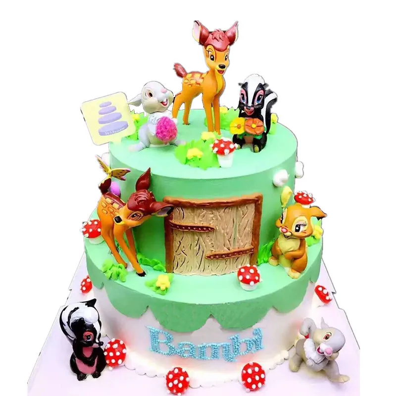 7 Pcs Bambi Gateau D Anniversaire Topper Choix Gateau D Anniversaire Accessoires Bambi Pvc Action Figure Modele Fille D Anniversaire Cadeaux Pour Enfants Aliexpress