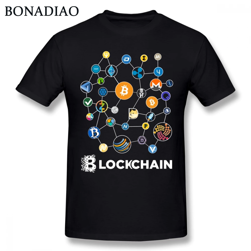 Blockchain BitCoin Litecoin Ripple Ethereum Cryptocurrency T Shirt For Men Popular Tee Blockchain BitCoin Litecoin Ripple Ethereum Cryptocurrency T Shirt For Men Popular Tee