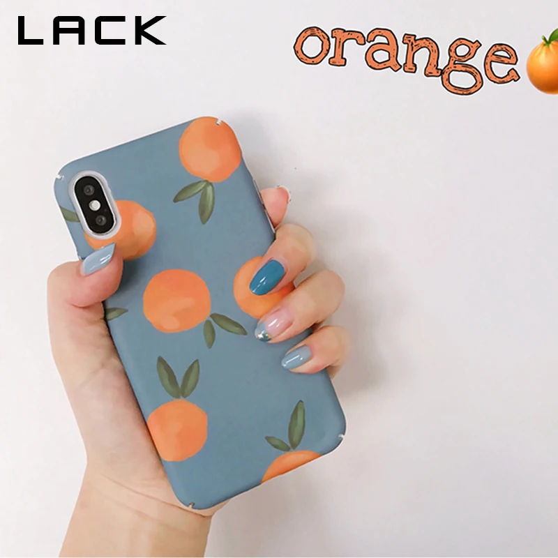 LACK Cartoon Fruits Phone Case For iphone X Case For iphone 6 6S 7 8 Plus Hard PC Back Cover Retro Orange Lemon Painted Cases