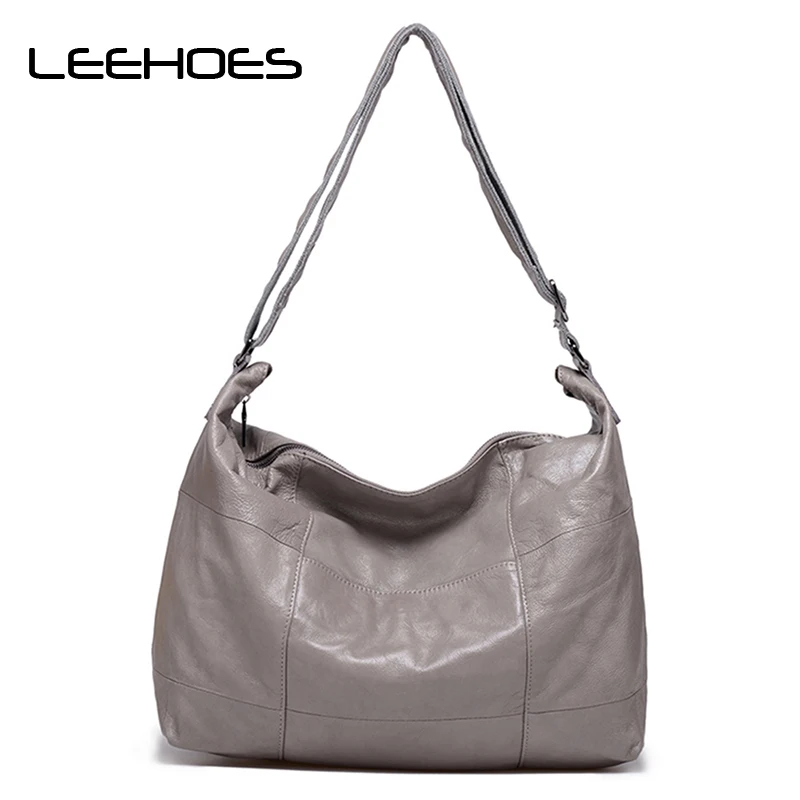 

2018 Luxury Casual Tote Bag Female Genuine Leather Designer Handbags OL Women Bags Female Quality leather Hobos Shoulder Bags