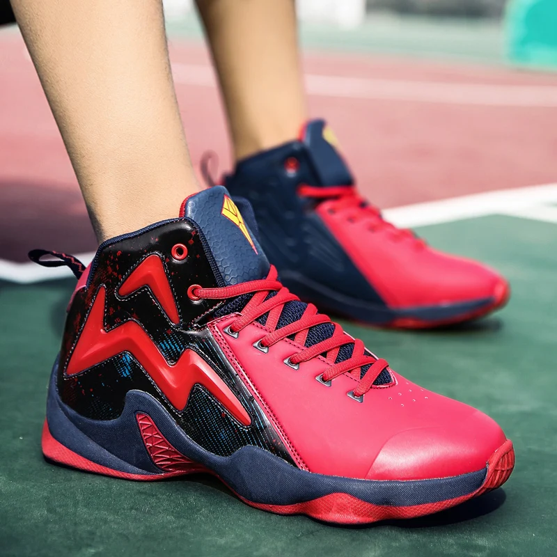 

Summer Air Mesh High Top Basketball Shoes New 2018 Men Breathable Surface Damping Sneakers Combat Boots Basketball Shoe