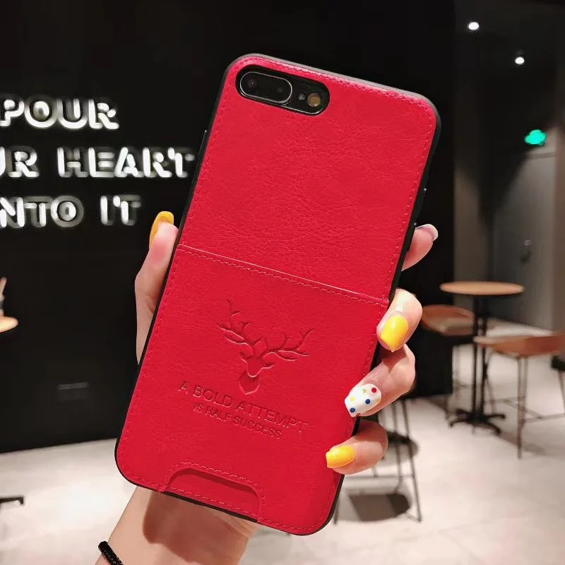 Роскошный чехол бумажник с рисунком оленя для iphone 7 6 6S X10 8 plus XR XS MAX модные мягкие