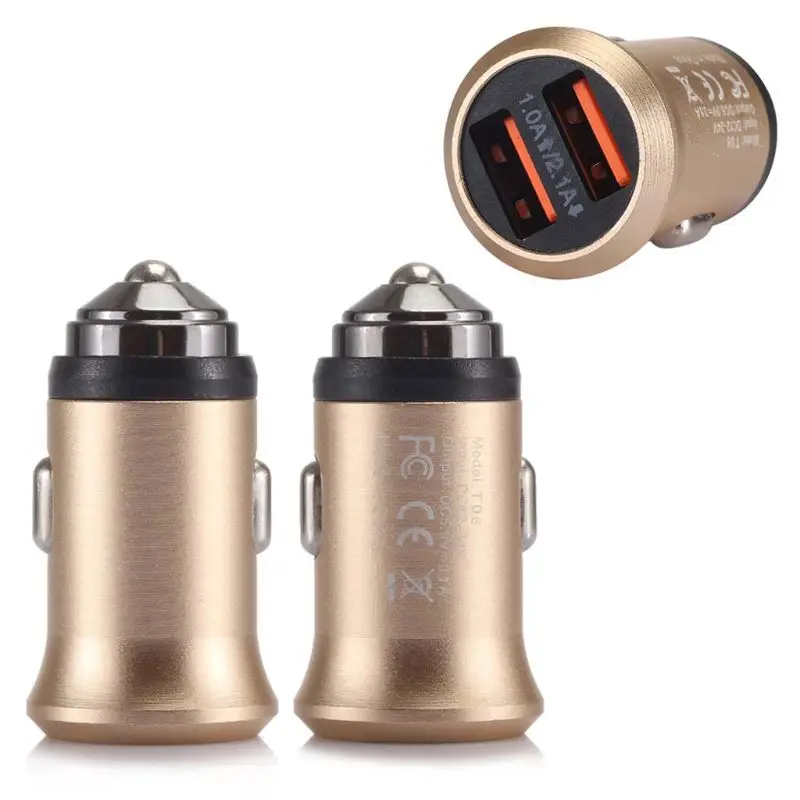 الألومنيوم المزدوجة USB شاحن سيارة 5 فولت 2.1A الطاقة محول ل فون Xiaomi سامسونج كمبيوتر لوحي (تابلت) وهاتف ذكي GPS