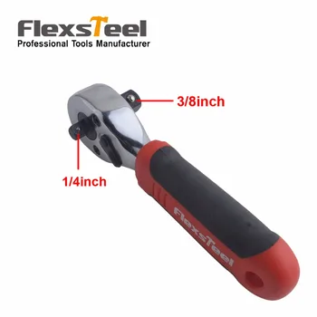 

Flexsteel 1PC Multifunctional 1/4" & 3/8" & 1/2" Drive 72 Teeth Quick Release Reversible Ratchet Wrench Spanner Ratchet Handle