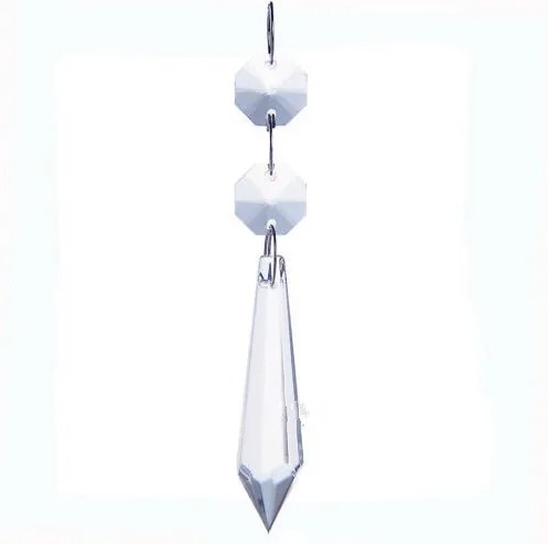 

15pcs LARGE CLEAR CHANDELIER GLASS CRYSTALS LAMP PRISMS PARTS HANGING DROPS