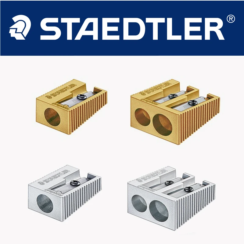 Staedtler металлическая точилка 510 10/20 Sigle-hole/двойное отверстие золото/серебро цвета полный металл для точилки