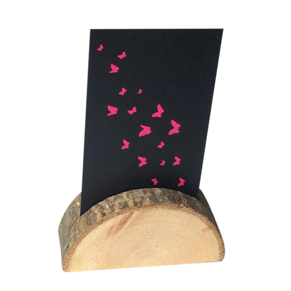 

New 10pcs Wooden Stump Shape Wedding Party Reception Place Card Holder Stand Number Table Menu Picture Photo Clip Card Holder