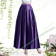 Плюс Размеры весной и летом Лолита Ретро псевдо шелк, шифон, атлас женские женская Плиссированные Puff Длинная юбка макси 5XL XXXXXL
