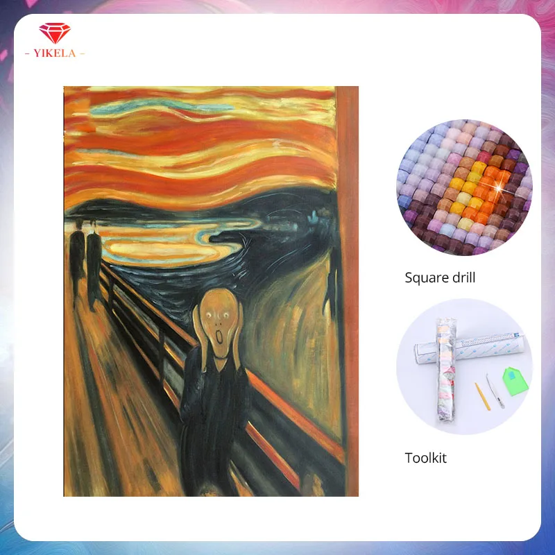 

YIKELA Wall Painting Diamond Painting Abstract Painting Diamond Embroidery Rhinestones Kit Cross Stitch Full Diamond Portrait