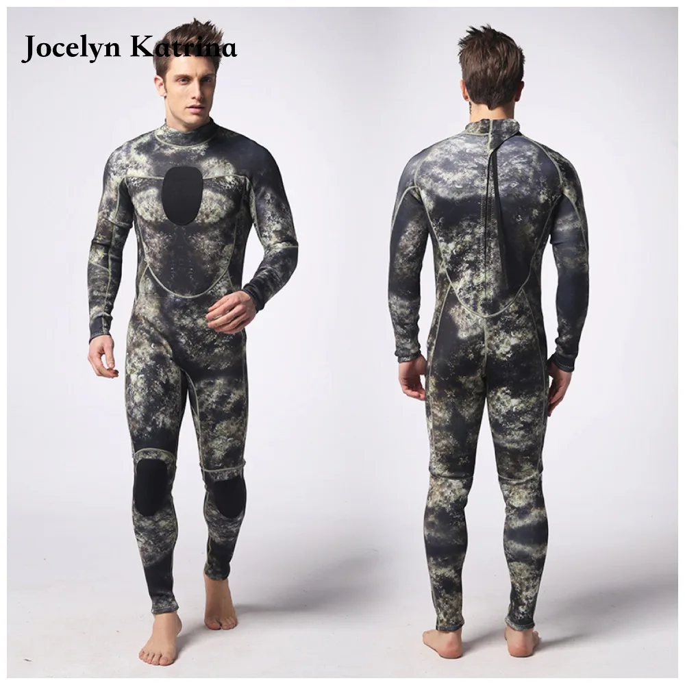 One Piece Men's 3mm Neoprene Winter Wetsuit Camouflage Swimwear Rash