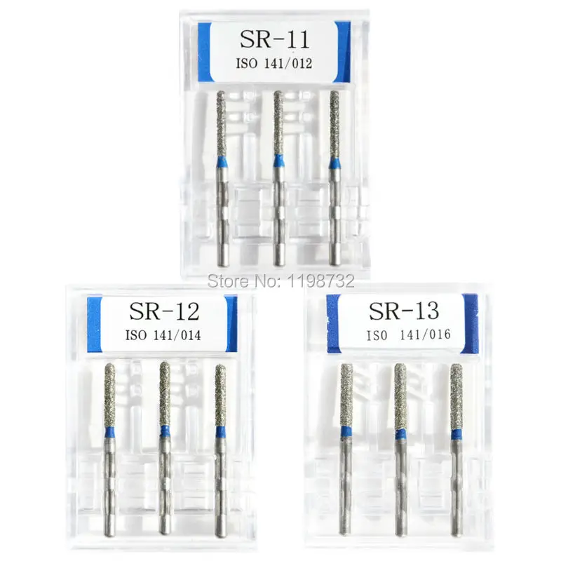 15Pcs / 5Boxes Dental Diamond Burs SR 11 / SR 12 / SR 13 Polisher Drill