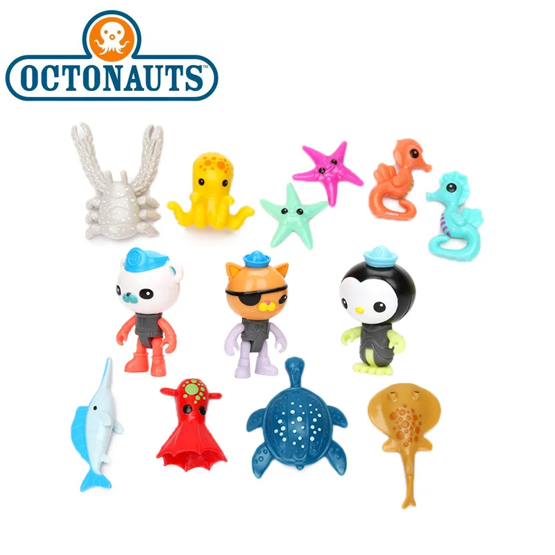 

2019 13pcs 4-8.5cm Octonauts Toys Octonauts Accessories Seahorse Starfish Sailfish Leatherback Sea Turtile Figure Party Supplies