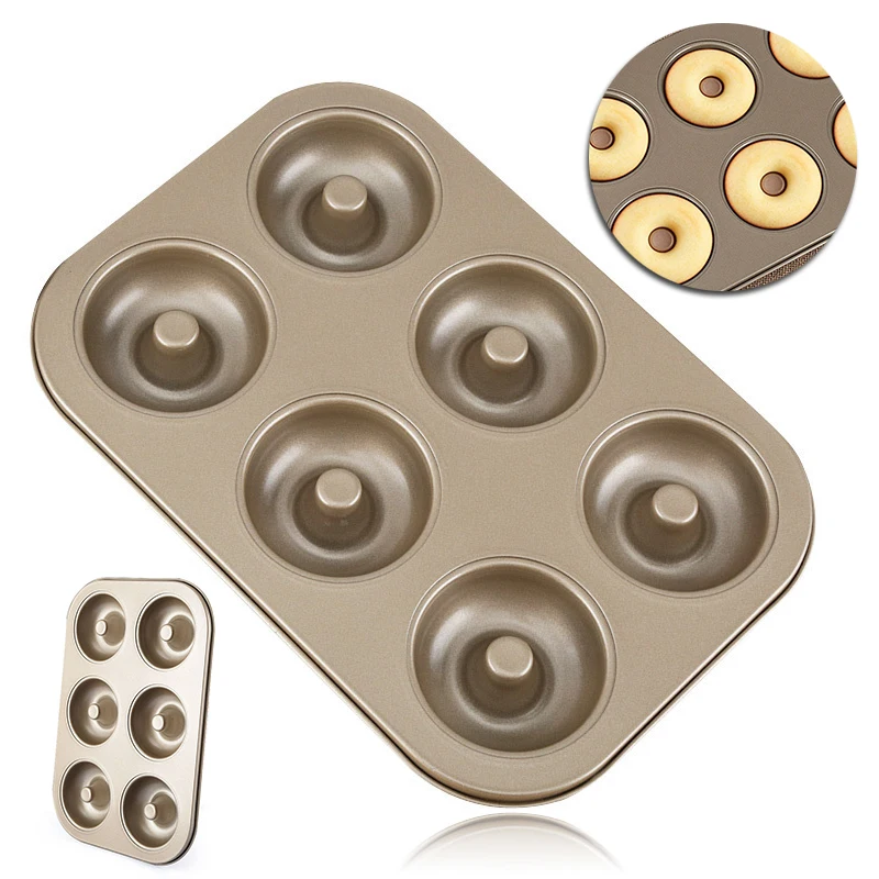 1 x Nonstick Wilton 6 Cavity Doughnut Donut Baking Cake Dessert Pan Tin Mold Maker