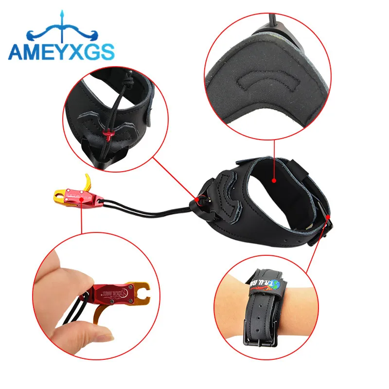 

1pc Archery Compound Bow Release Aid Trigger Adjustable Trigger Caliper Straps For Bow Outdoor Hunting Shooting Accessories