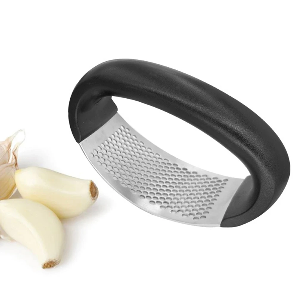 Stainless Steel Garlic Press Crusher Rocker Set Creative Kitchen Tool