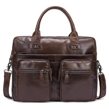 Роскошный портфель высокого качества из воловьей кожи, мужской деловой портфель из натуральной кожи для ноутбука, Офисная сумка, поперечное сечение