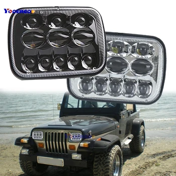 

YOOERGOOBlack/chrome 7X6" LED Headlight Sealed Beam for Jeep Cherokee XJ Trucks 5x7"LED Headlight Hi/Lo Beam For Toyota Pickup