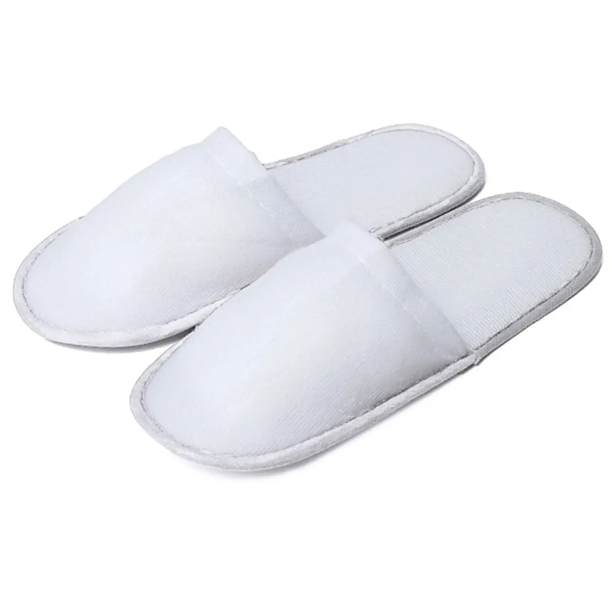 

5 Pair White Disposable Hotel Travel Spa Slippers Home Guest Slippers Shoes