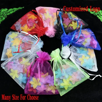 

Wholesale Cheap 100pcs/lot Assorted Color Gift Bags 17x23cm Organza Drawstring Jewelry Gift Packaging Pouch Bags
