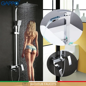 

GAPPO Bathtub Faucets shower sets with basin faucet chrome bath faucet mixers bath shower system wall bathroom faucet mixer