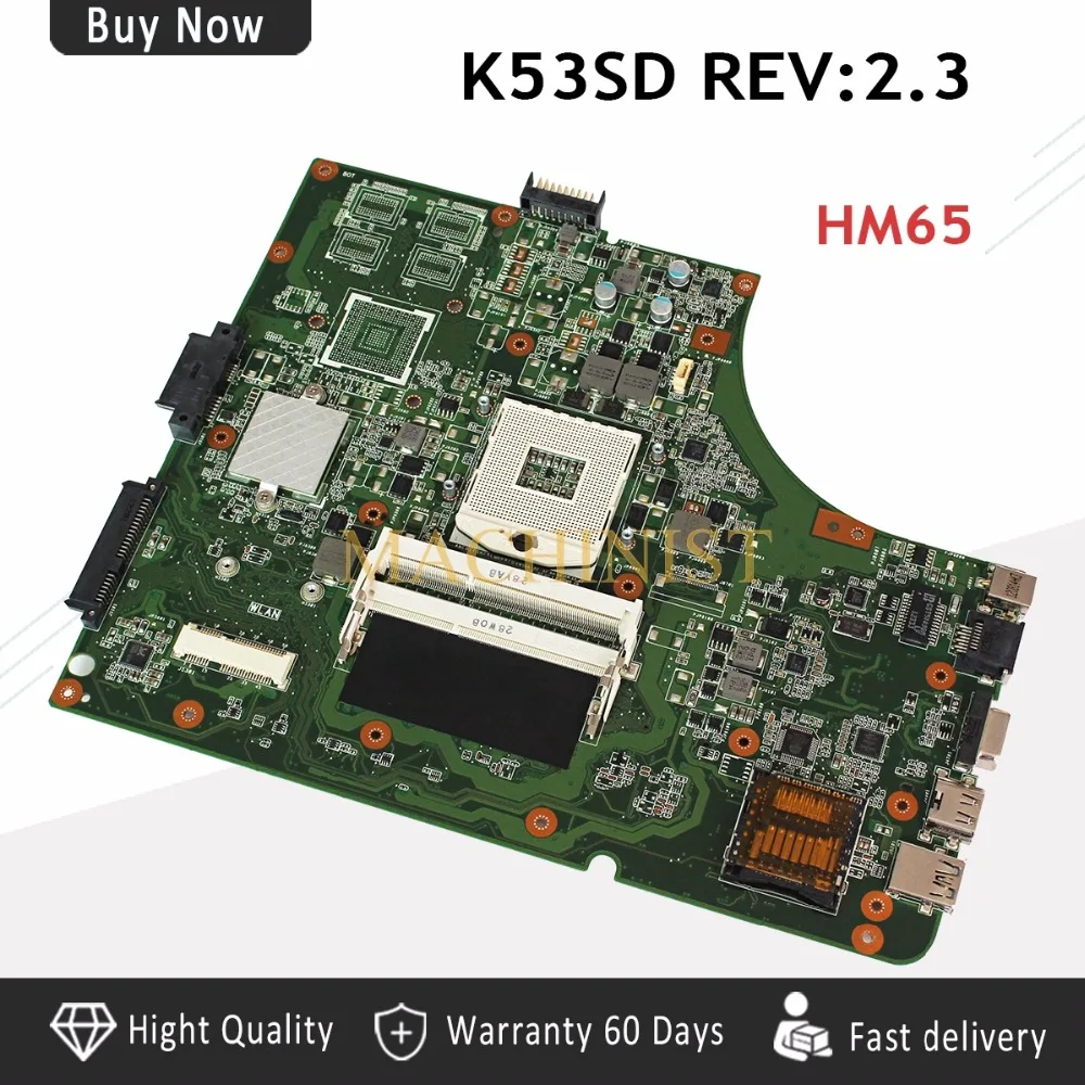 K53SD REV2.3 USB2.0 ل ASUS K53E P53E A53S K53S K53SD اللوحة المحمول HM65 DDR3 USB2.0 REV: 2.3 اختبارها بشكل كامل
