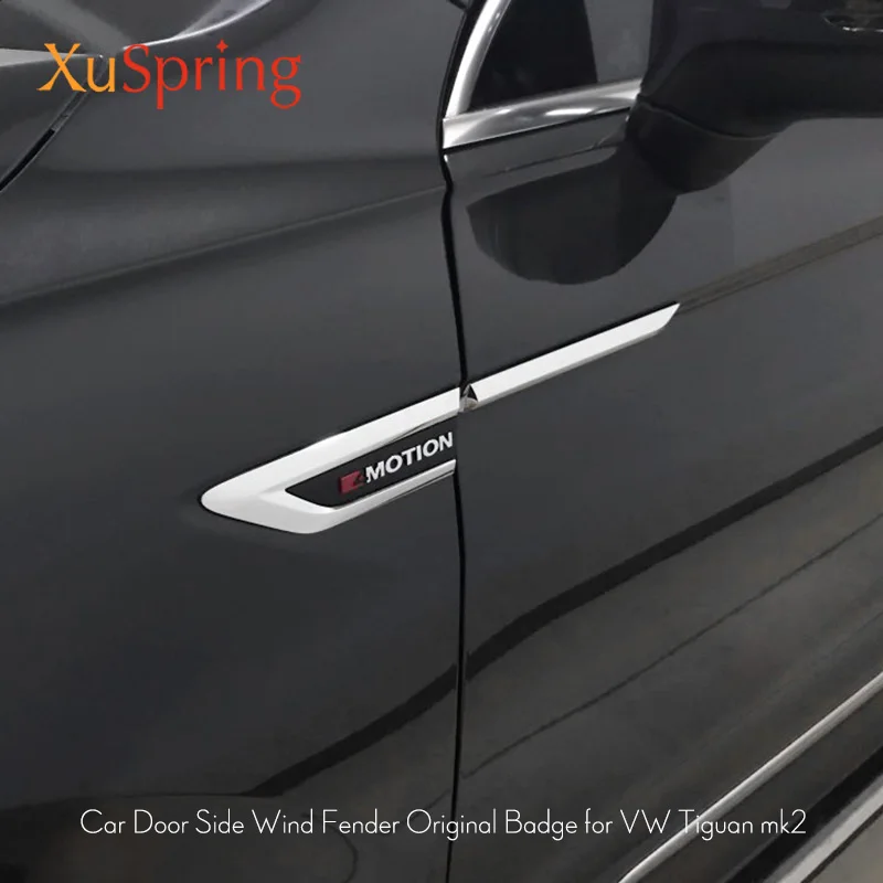  For VW Tiguan 2016 2017 2018 2019 2020 mk2 Car Side Wing Fender Emblem Badge with 4 Motion Sticker 