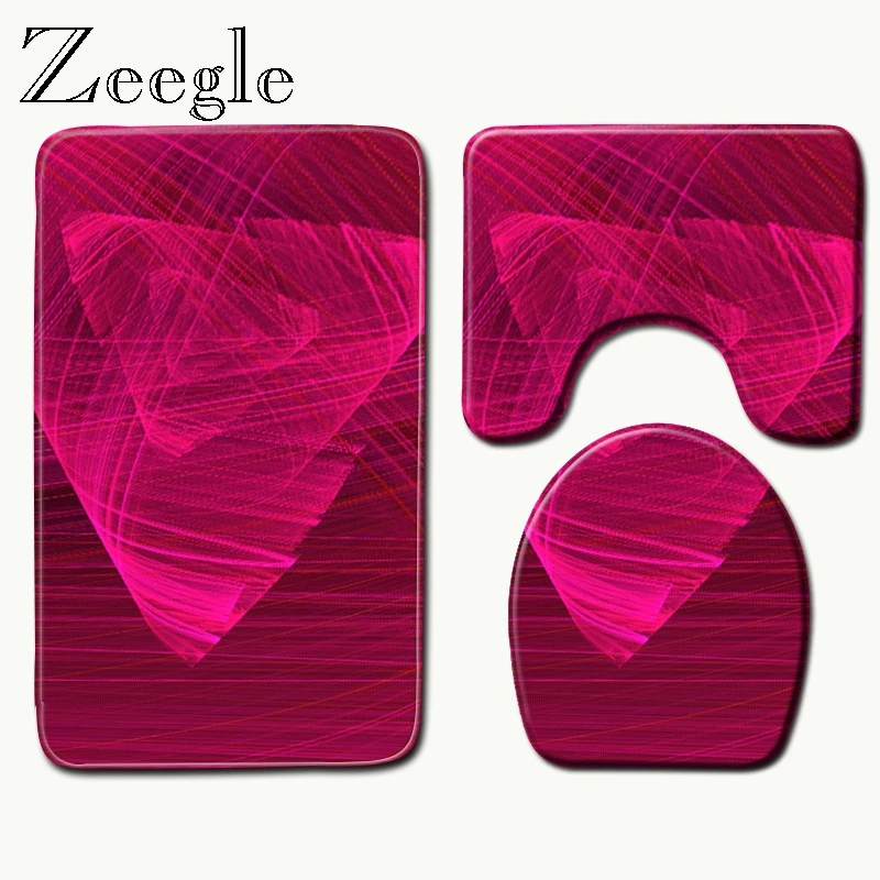 

Zeegle 3D Geometric Pattern Shower Mat Microfibre Bath Mat Bathroom Mats Toilet Carpet Shower Carpet Non Slip Bathroom Rug