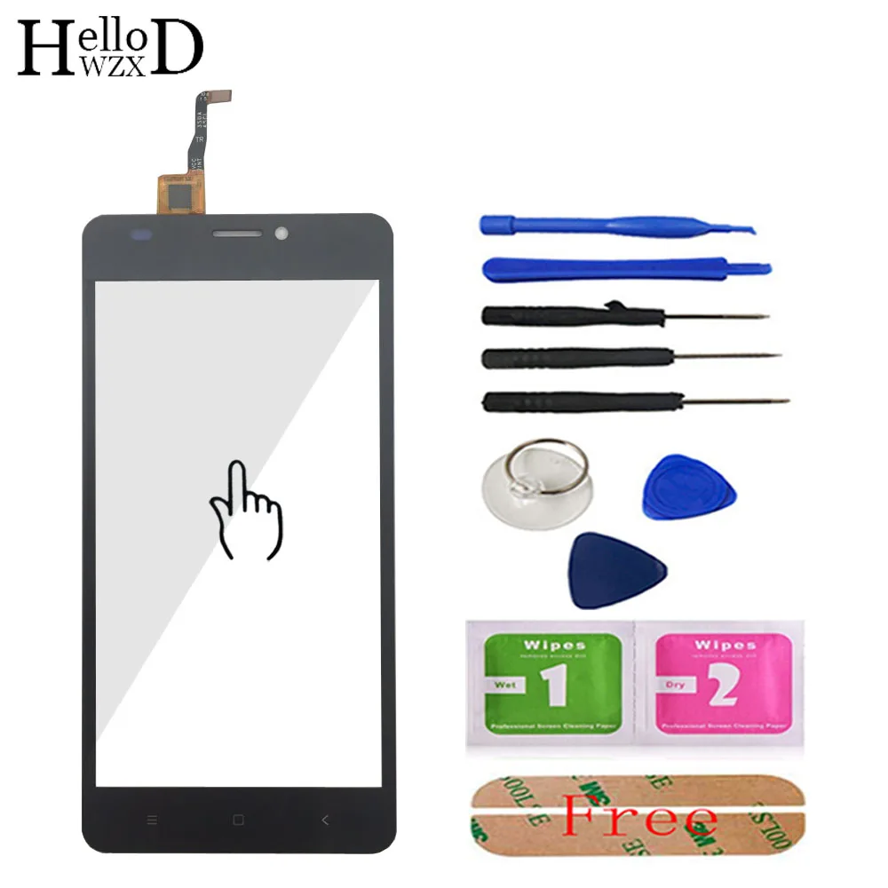 Touch Screen Front Glass For Oukitel C3 Touch Screen Glass Digitizer Panel Touchscreen Lens Sensor Mobile Flex Cable+ Adhesive