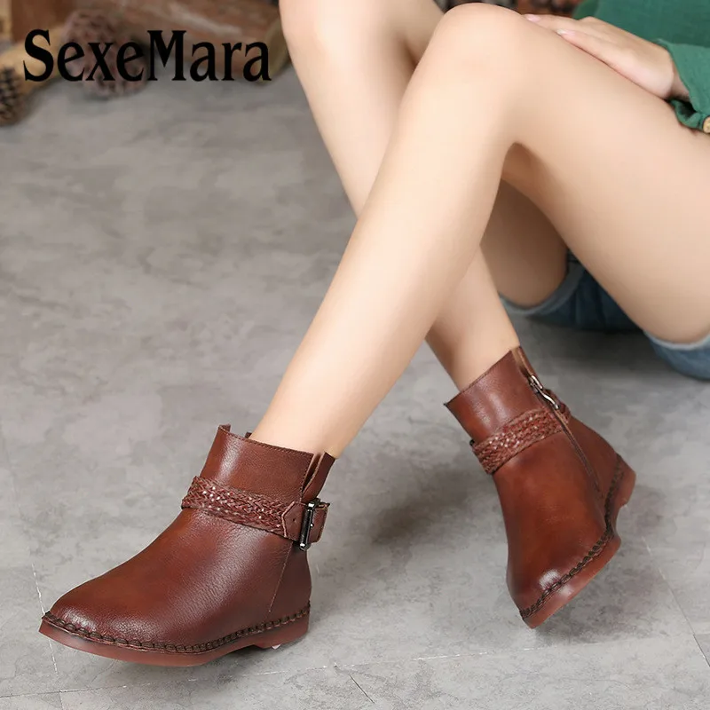 brown flat ankle boots womens uk
