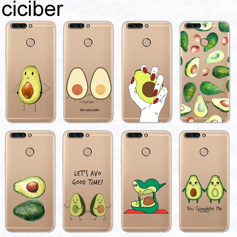 

ciciber Lovely Fruit Avocado Phone Case for Honor 8X 7A 8 Pro 8C 6X Soft TPU Cover for Honor Note 10 9 Lite Play V10 V9 Coque