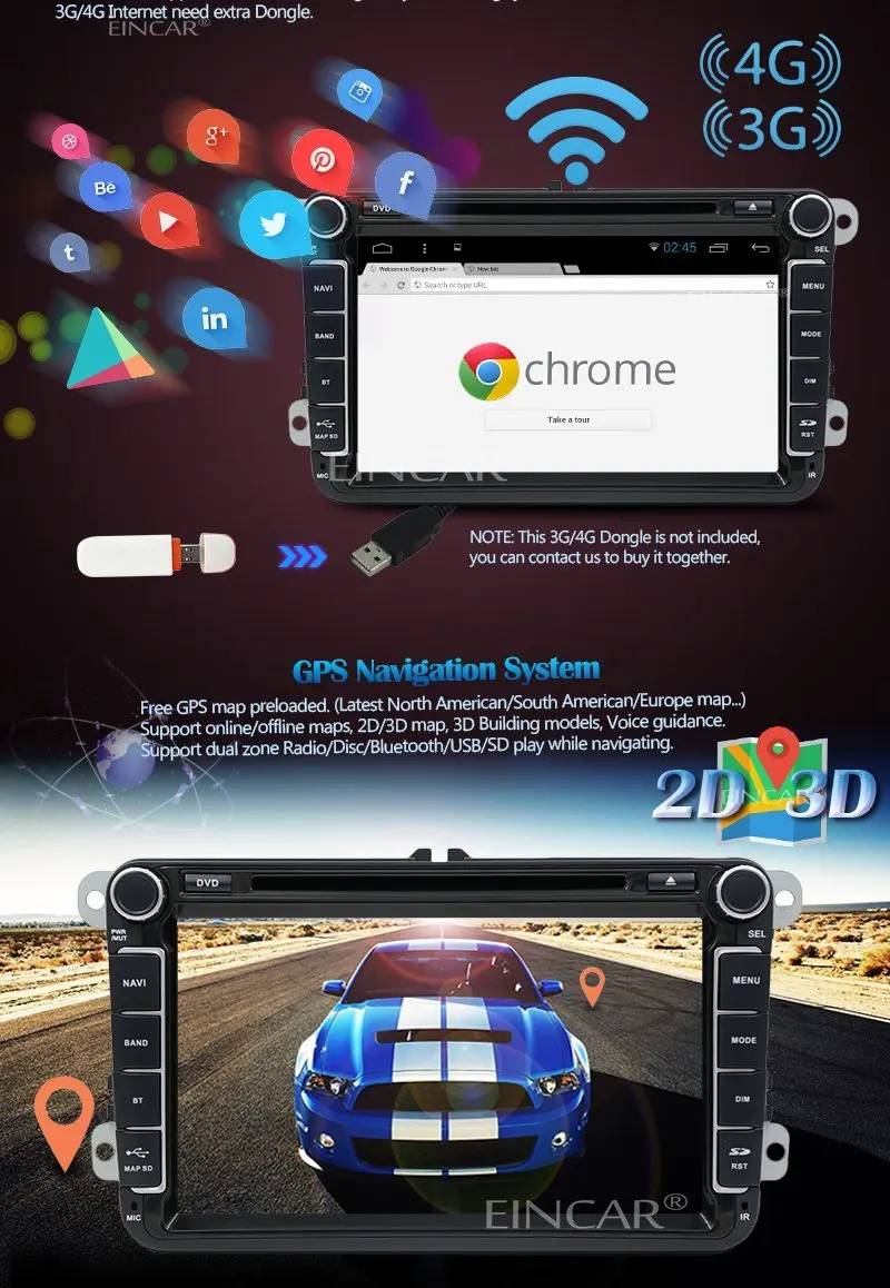 Cheap 2 Din Android5 1 1 Car GPS Navigation Stereo Head Unit Radio for Polo Golf Passat Jetta Tiguan DVD player Steering WheelWifi 2
