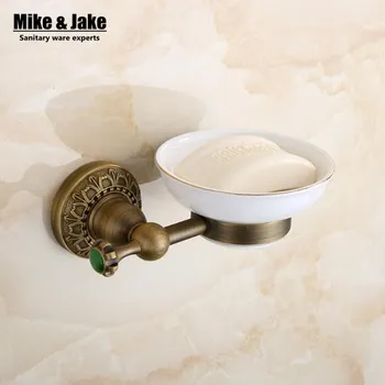 

Modern bathroom Antique green stone bronze finish brass Soap basket soap dish soap holder bathroom accessories