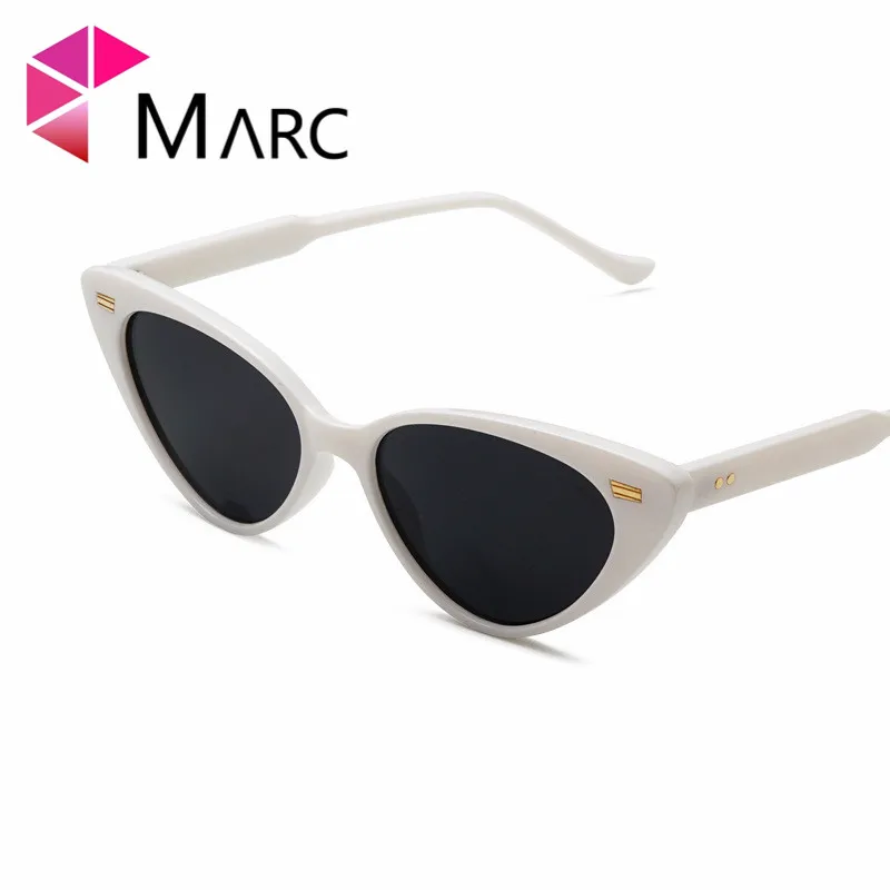 

MARC Trendy Triangle Cat's Eye sunglasses female personality eyewear trend Ocean color Transparent sunglasses Fashion White Pink