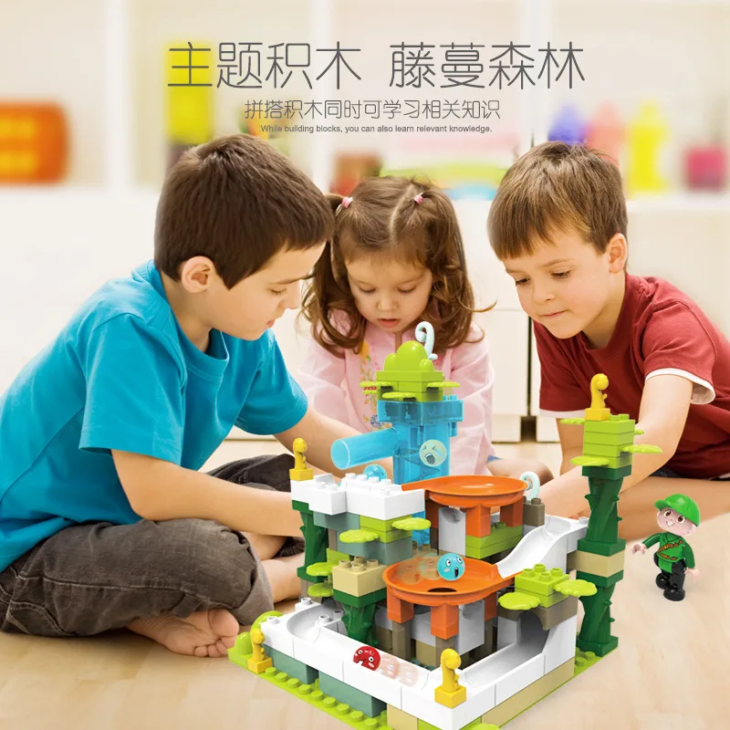 

1102 Particle Track Building Block Intelligence Assembly Rolling Ball Slide Creative Blocks City of Educational Children's Toys