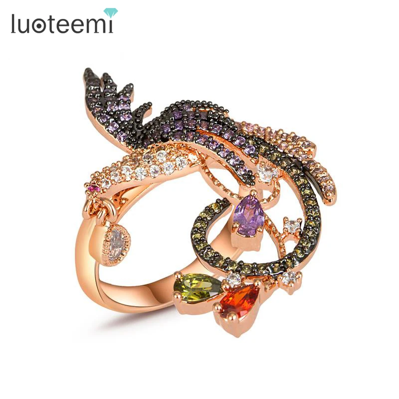 LUOTEEMI Wholesale font b women b font Newest Design Rose Gold Plated Big Size font b
