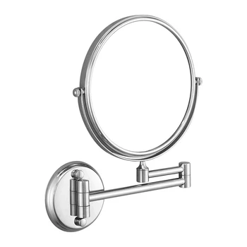 

Wall Mounted Round Mirror Bathroom Double Sided 360 Degree Rotation Adjustable Free Magnifier Cosmetic Makeup Arm Mirror 1X/3X