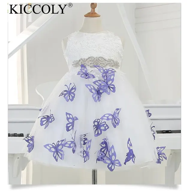 Purple Butterfly Flower Girl Dresses