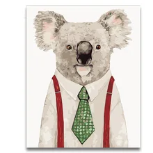 Koala с одеждой картинка животного DIY цифровая картина маслом комплекты номеров, раскраска для декора гостиной